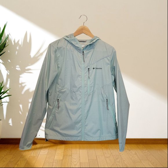 Columbia Light Hooded Windbreaker - baby blue, Women's Davis Path Omni-Wick - Picture 2 of 13